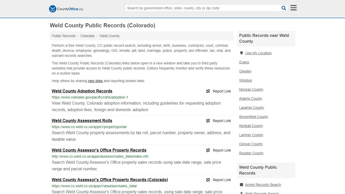 Public Records - Weld County, CO (Business, Criminal, GIS ...